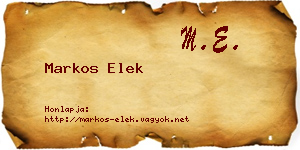 Markos Elek névjegykártya