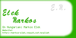 elek markos business card
